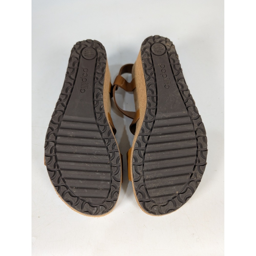 Papillio by Birkenstock Lana Wedge Sandals Brown Leather Womens 39 L8 250 - Picture 5 of 5